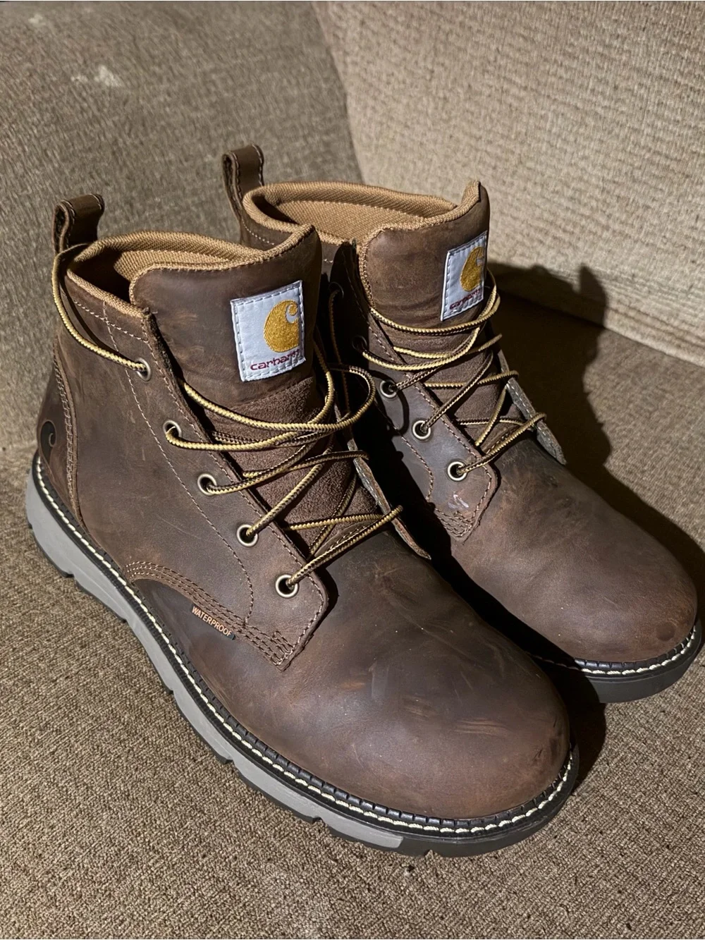 Carhartt Men’s Brown Waterproof Size 11 Work Boots